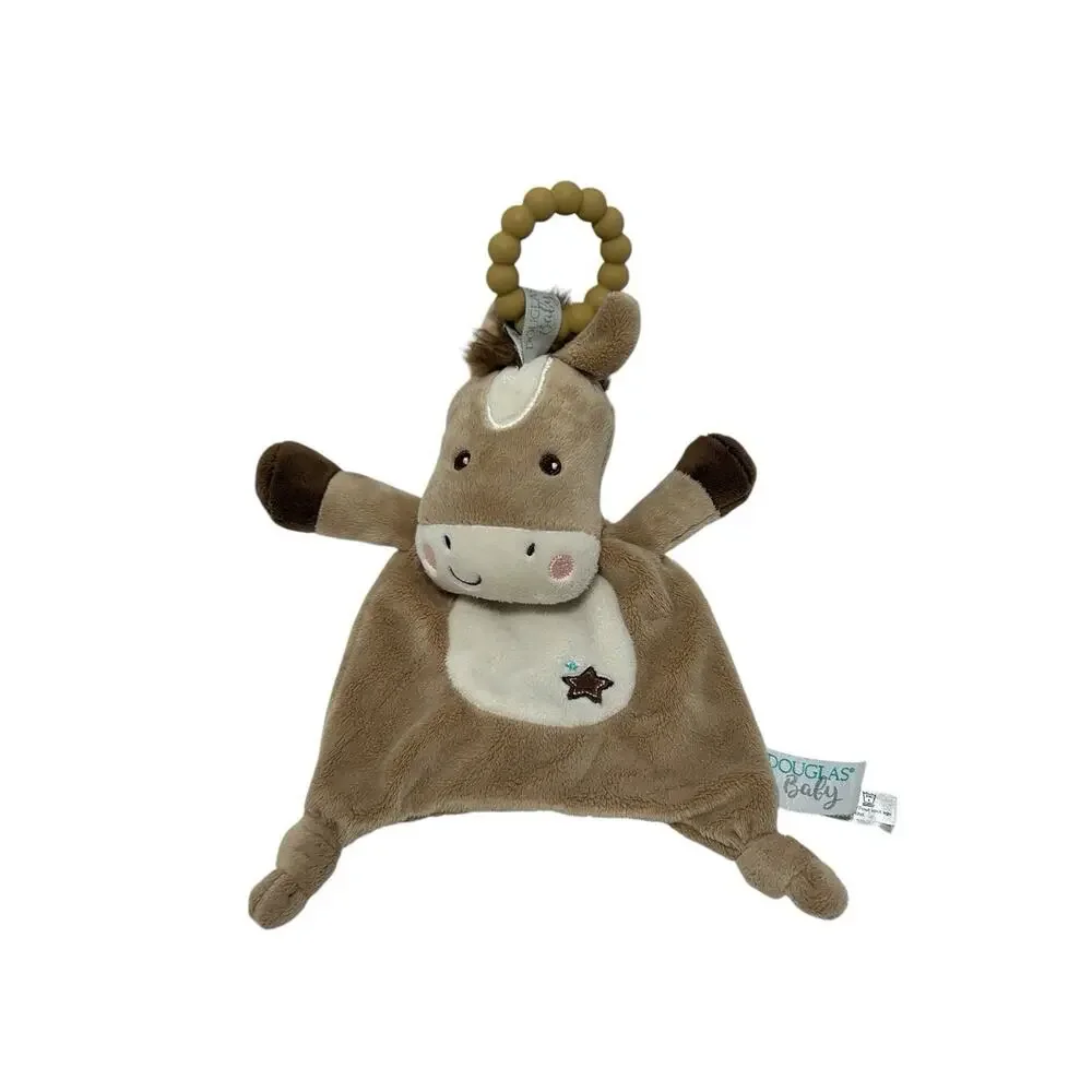 Douglas Baby horse lovey knotted Security Blanket Teether Stars Toy